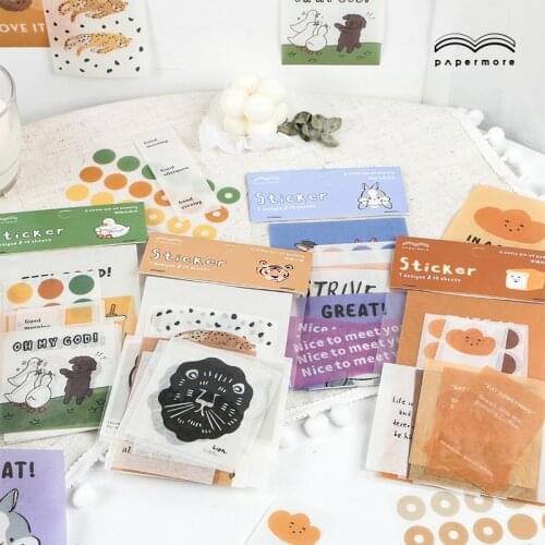 Creative cute cartoon animals Scrapbooking Stickers Colorful paper Sticker Flakes Stationary Office Accessories Art Supplies