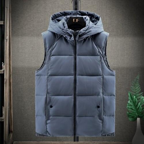 Ymwmhu New Winter Vest Reversible Hooded Sleeveless Jackets Mens Vest Plus Size 5XL Windproof Warm Men Waistcoat Outwear