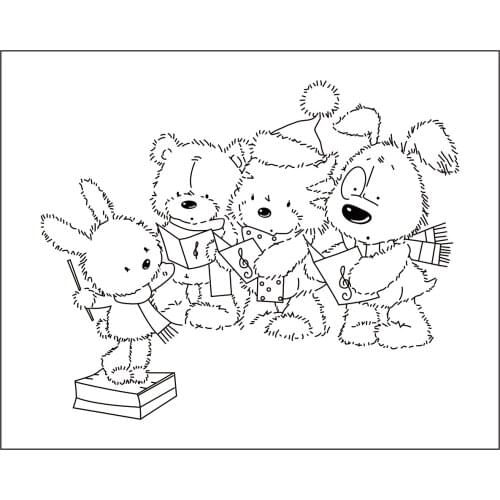 Animal chorus Transparent Silicone Rubber Stamp and metal die Sheet Cling Scrapbooking DIY Cute Pattern Photo Album Stamp