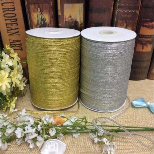 10 Meters\lot 3 mm Width DIY Material Glitter Orangnza Ribbons For Festive Party Decorative Gifts Wrapping Packing Fabric Ribbon