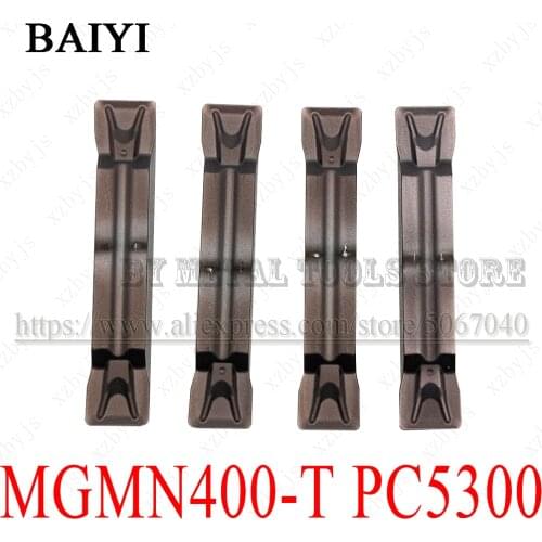 10pcs MGMN400-T PC5300 4mm MGMN400 carbide grooving inserts Slotting Double-end cutting blade High-quality tools