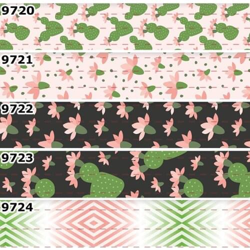 10yards - Different Sizes -- New Fantastic Cactus Style Printed Grosgrain Ribbon Handmade Materials