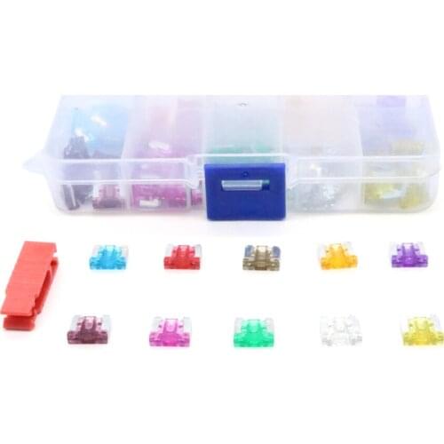 100Pcs Assorted Car Truck Mini Low Profile Fuse Micro Blade Fuse Set Kit