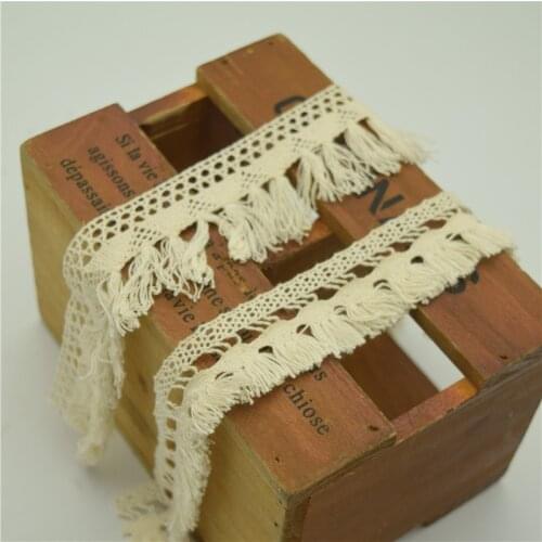 100Yards Beige color Tassel Tassels Trim Cotton Decor Trimming Lace Handmade Craft Sewing