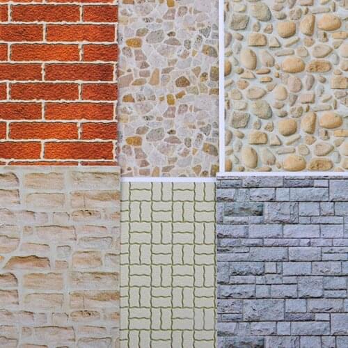 2pcs Dollhous Floor Sticker Kitchen Bathroom Wall Paste Wood Floor Wall Paper Christmas Doll House Floor Decoration Accessories