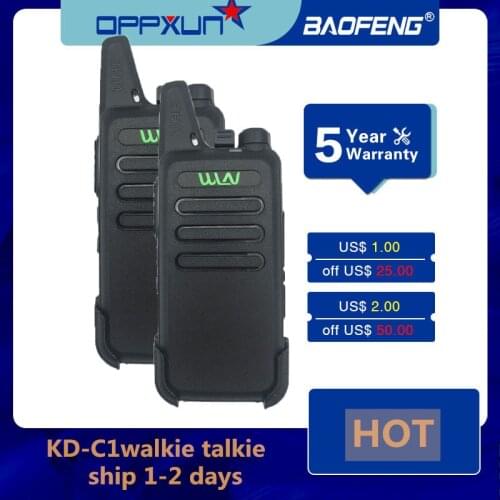 2PCS WLN KD-C1 mini walkie-talkie 5W 10km 2020 UHF CD two-way car radio station handheld high frequency transceiver for hunting