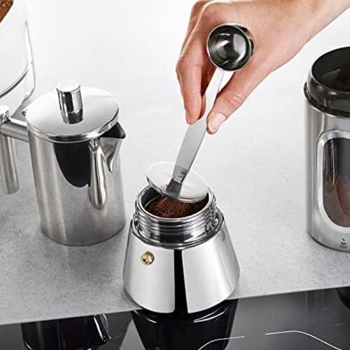 2 In 1 Coffee Spoon Stainless Steel Measuring Spoon Dual-use Bean Powder Press Scoop Coffee Machine Accessories Kitchen Tools