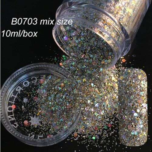 3D Hexagon Sequins glitter powder Mix szie Makeup Glitter Nail Art Design DIY Glitter Deffierent Size Manicure Paillettes