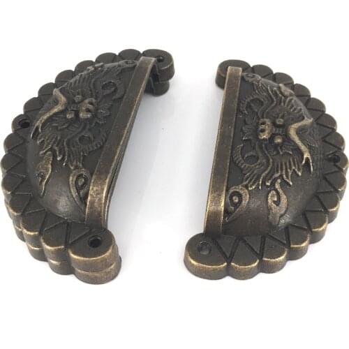 70*35MM Dragon Shell Knobs Dresser Drawer Pull Handle Antique Bronze Furniture Handles Chinese Handle Cabinet Hardware w/Screws