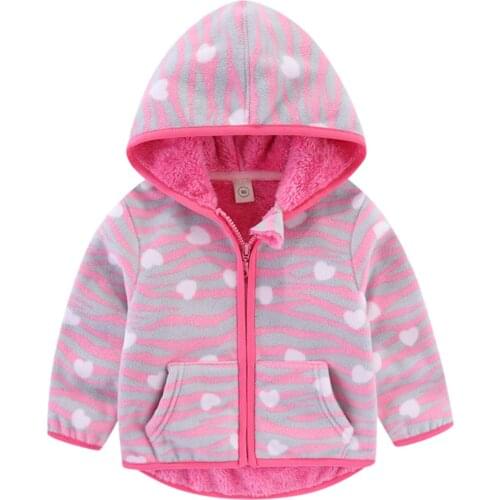 Toddler Kids Baby Girls Boys Clothes Cartoon Print Fleece Jackets Sweatshirt Hooded Coats Winter Warm Outwear 2 3 4 5 6 Years