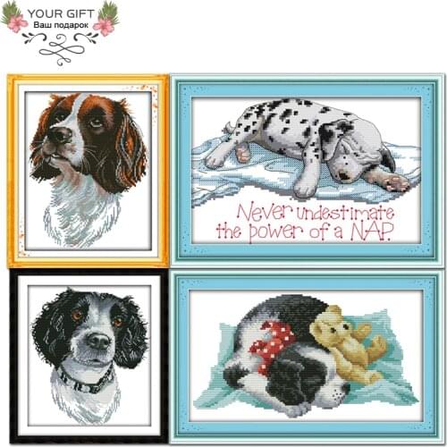 Joy Sunday Dog Animal Home Decor D891D892D900(1)D901(2) Nap Dog and Doll Irish Setter Embroidery DIY Cross Stitch Kit