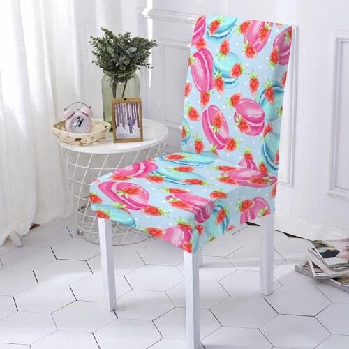 Spandex Stretch Elastic Chair Seat Covers Strawberry Decor Dining Room Wedding Banquet Chair Case Decor Washable Slipcover