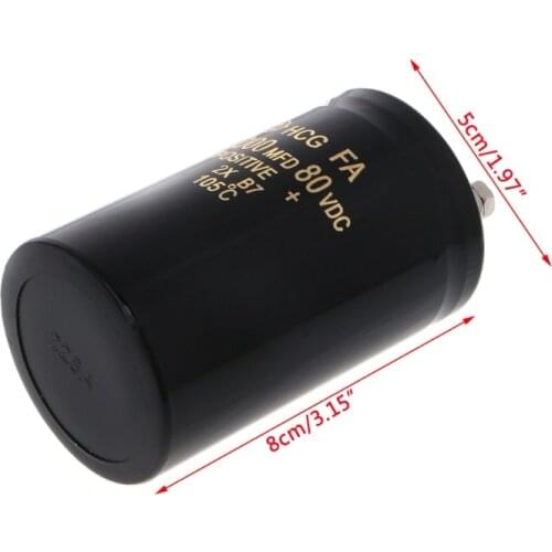 22000uF 80V Electrolytic Screw Capacitor Audio Amp Power Supply 50x80mm 105℃ AXYF