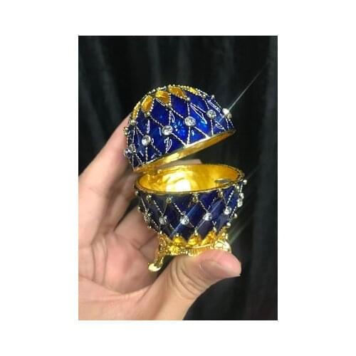 European Luxury Rhinestone Easter Eggs Jewelry Box Display Home Party Decoration Ornaments Valentines Day Gifts For Wife