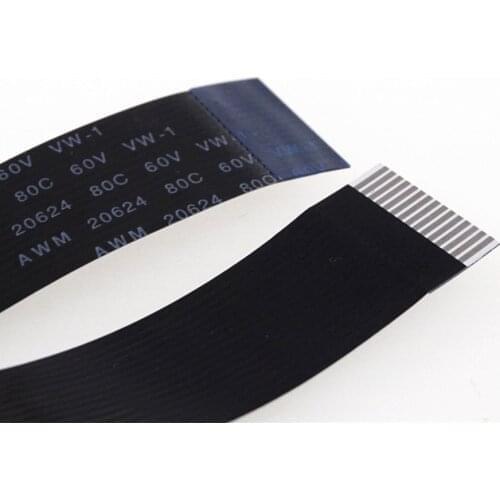 500pcs FPC Flexible Flat Cable FFC 15 PIN 1.0 mm pitch Reverse Length 80 150 200 300 400 500 600 1000 2000 mm Black PVC Opposite