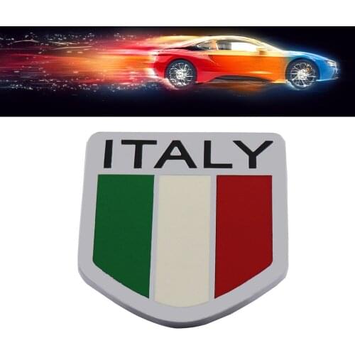 Chrome Italy Italian Flag shield for Auto Front Grill Grille Emblem Badge