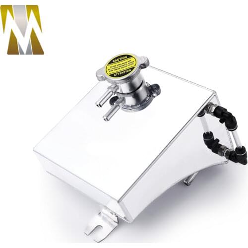 Chrome Polished Aluminum Radiator Coolant Overflow Tank Can For Nissan 240SX S13 Silvia