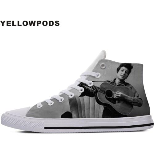 Customized Mens Casual Shoes High Quality Funny Handiness For Men Pop Rock Bob Folk Music Dylan Cute Cartoon Custom Shoes White
