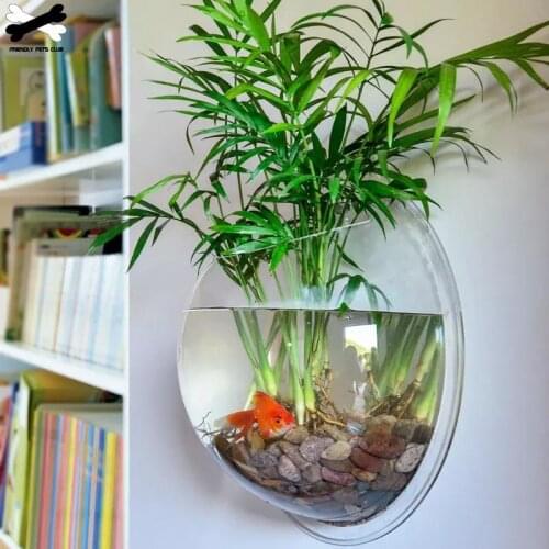 Mount Fish Tank Wall-Hanging Fish Bowl Decoration Planter Pet Supplies Acrylic Aquarium