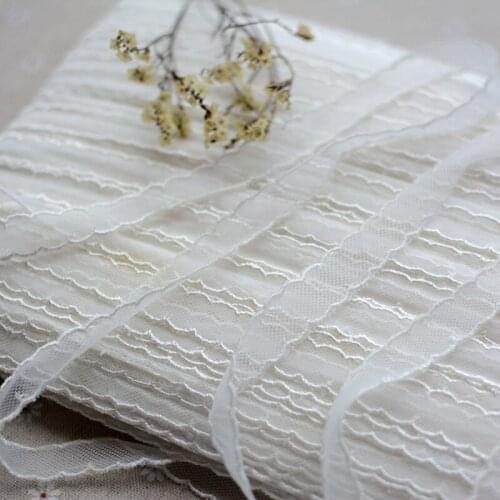 1M Latest Lace Trim Ribbon White 1.5CM Applique Wedding Dress Sewing Accessories Trimmings Lace Fabric For Dresses dentelle EQ24