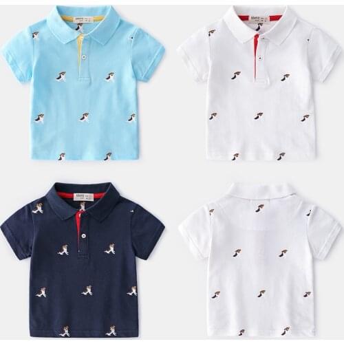 Summer Boys Tees And Polos Short Sleeve Boys Polo Shirt Kids Printed Polo Shirts Clothing