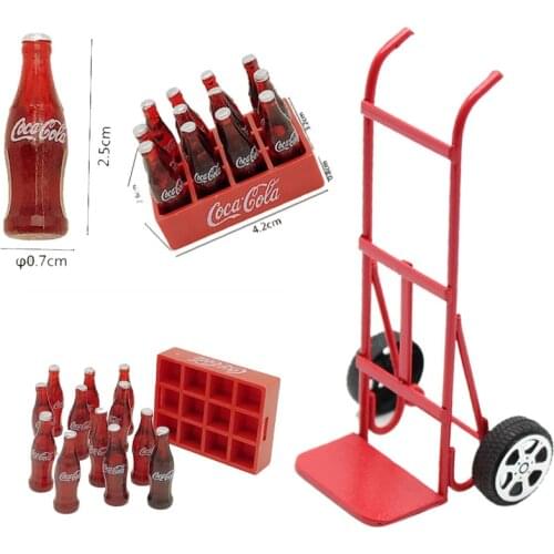 Mini 1/12 Scale Dollhouse Miniature Coke Water Bottle Beverage Model For BJD Barbies Doll House Kitchen Food Toy Accessories