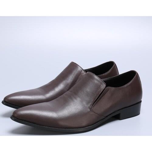 Handmade Genuine Leather Mens Shoes Slip On Man Formal Business Dress Shoes Pointy Toe Driving Cowboy Oxford Shoes For Men 47