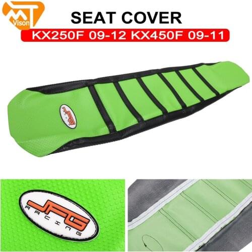 Ribbed Green Gripper Soft Seat Cover For Kawasaki KXF250 09-12 KXF450 09-11 Enduro Motorcycle Dirt Pit Bike Motocross