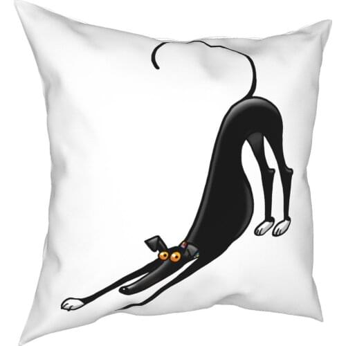 Bowdown Hound Greyhound Pillow Cover Home Decorative Dog Animal Cushion Cover Throw Pillow for Home Polyester