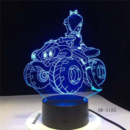 Anime Girl 3D Night Light LED Remote Touch Table Lamp 3D Lamp 7 Color Changing USB Baby Bedroom Sleeping Atmosphere lamp AW-3185