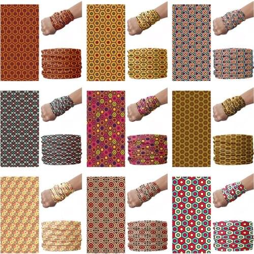 New Style Hexagon Lattice Face Bandana Bicycle Headwear Summer Dustproof Hijab Silk Scarf Neck Tube Hiking Head Wrap Cover Women