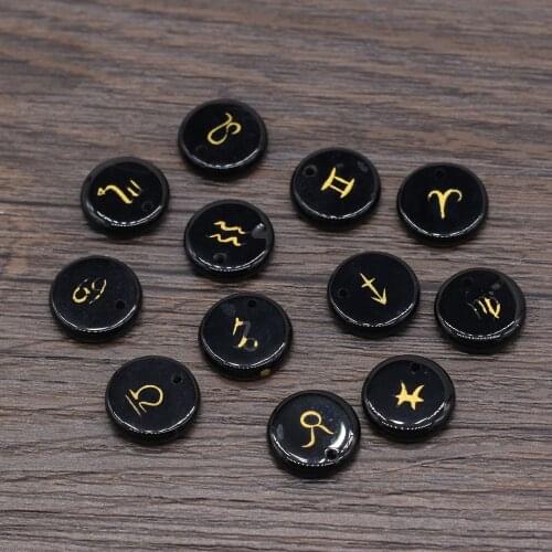Wholesale Natural Stone Agates Symbol Beads Divination Rune Stone Round Polished Bead for Women or Man