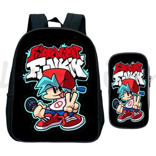 Friday Night Funkin Backpack Boys Girls 2 Pcs Set Mini School bag Children Kindergarten Bags Kids Knapsack Cute Toddler Bag