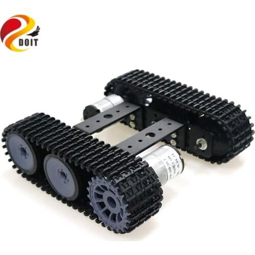 Mini TP100 Aluminum Alloy Tank Robot Chassis Caterpillar Platform with 12V 350rpm Motor DIY for Arduino Unassembled Kit