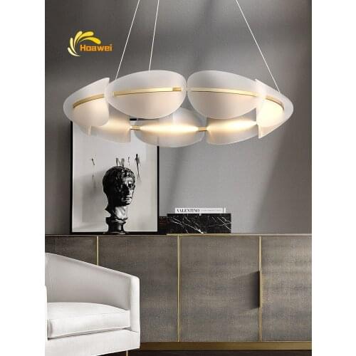 Modern LED Chandelier Lighting Nordic Glass Hanging Lamp for Home Living Room Bedroom Dinning Room Novelty Petal Light Fixtures