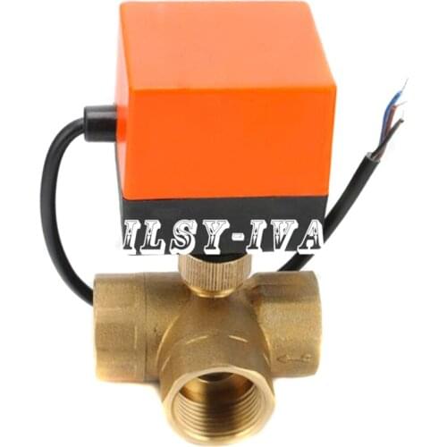 New arrival 1/2" DN15 Brass Motorized Ball Valve,AC24V three way Electric Ball Valve