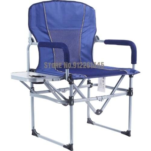 Outdoor Portable Folding Chair Portable Beach Chair Fishing Chair Camping Barbecue Leisure Home With Side Table