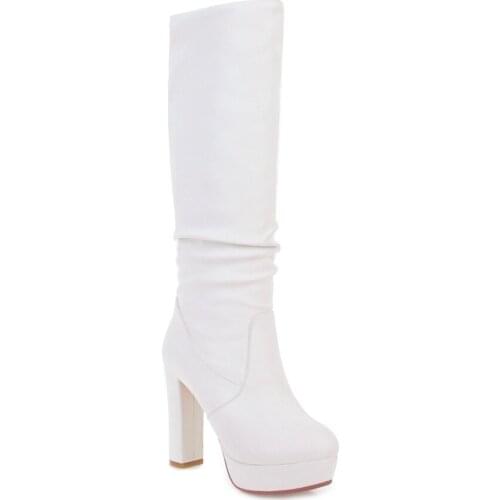 2018 winter new thick with ultra-high with waterproof size code 32-43 female 181103 thigh-high boots