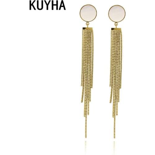 2 Colors Long Tassel Drop Earrings For Women Fashion Summer Pearl Style Trendy Dangle Jewelry