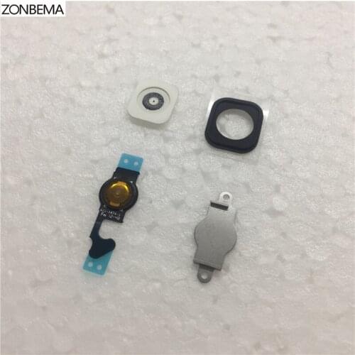 ZONBEMA 50pcs/lot for iPhone 5 5G Home Button Flex Home Button Menu Flex Cable Key Cap set
