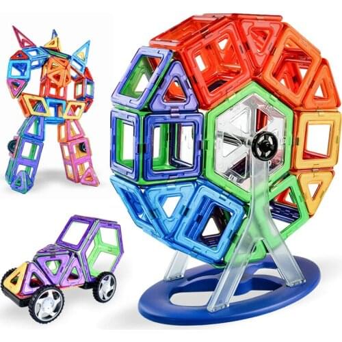 10~120pcs Big Size 3D Magnetic Toy Designer Construction Set Model Building Magnets Magnetic Blocks Educational Toys For Kids