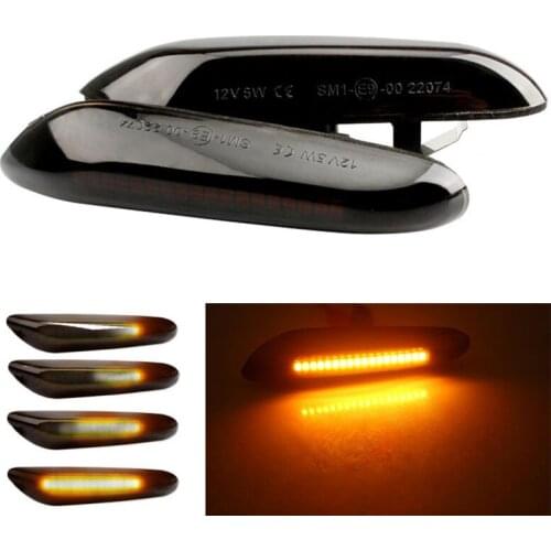 2pcs Smoke LED Side Marker Light Flowing Water Indicator Turn Signal Lights For BMW E90 E91 E92 E93 E60 E87 E82 E61 Error Free