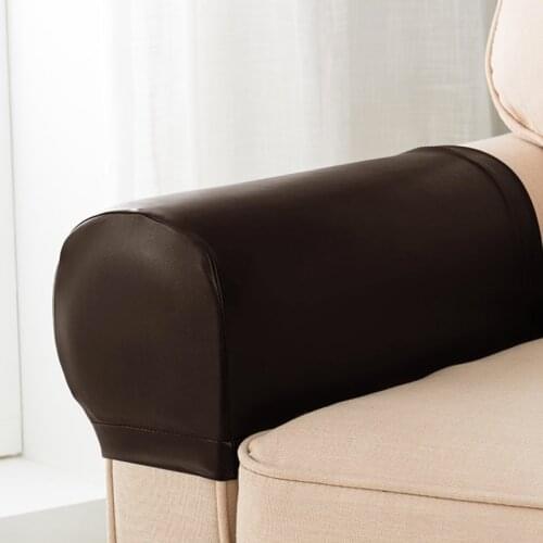 2pc/set Elastic PU Leather Sofa Covers Stretchy Waterproof Sofa Armrest Covers For Couch Chair Arm Protectors Slipcover