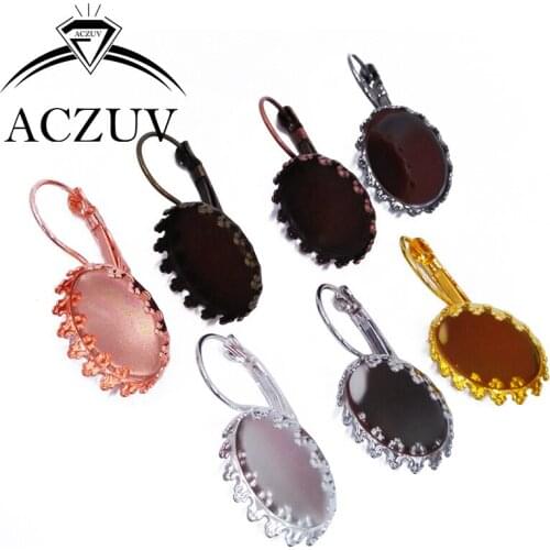 200pcs 13x18mm Oval Cabochon Setting French Leverback Earrings Jewelry Bezel Blank Earring Base CLE001