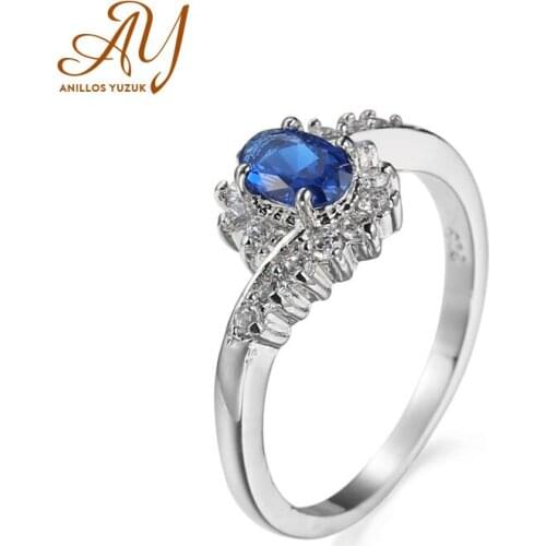 Anillos Yuzuk Silver 925 Jewelry Ring Cerated Sapphire Trendy Party Classic 925 Sterling Silver Ring Jewelry Woman Engagement