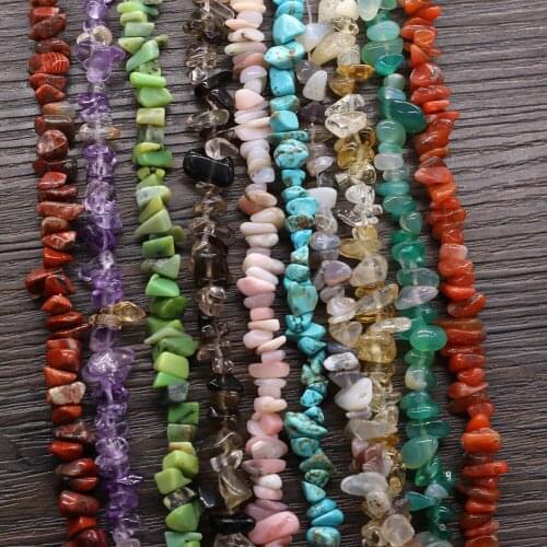 Hot Sale Natural Semi-precious Stone Gravel Crystal Bead Loose Beads for Jewelry Making Necklace Bracelet 5-8mm Length 40 Cm