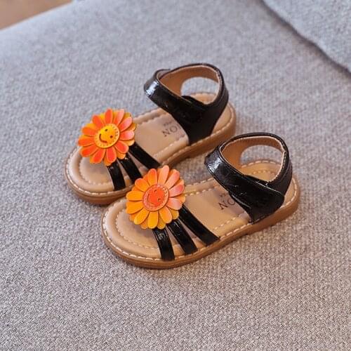 CAPSELLA KIDS Summer Shoes for Baby Girls Roman Style Sandals 1-6 Years Kids Summer Beach Shoes Sunflower Children Soft Bottom
