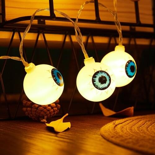 3/1.5 M Halloween Interior Decoration Eyeball Pattern String Lights LED Ghost Festival Funny Horror Lanterns Battery Box String