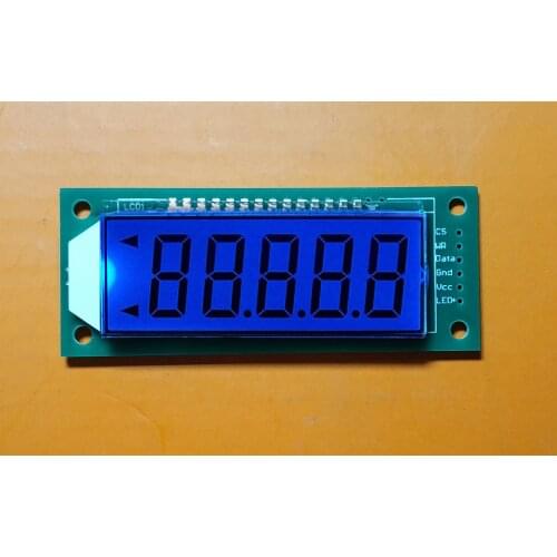 For Single-chip Microcomputer, 5-digit 8-character, Segment Code LCD, LCD Module, Three-wire SPI, HT1621 Driver, Blue Backlight
