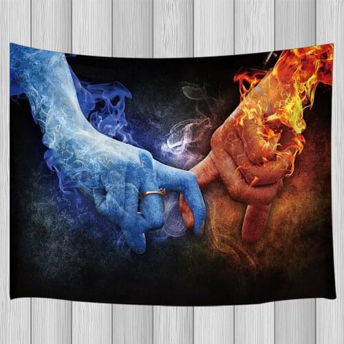 Flame Boy Love Smoke Girl Tapestry Wall Hanging Living Room Bedroom Dorm Decor